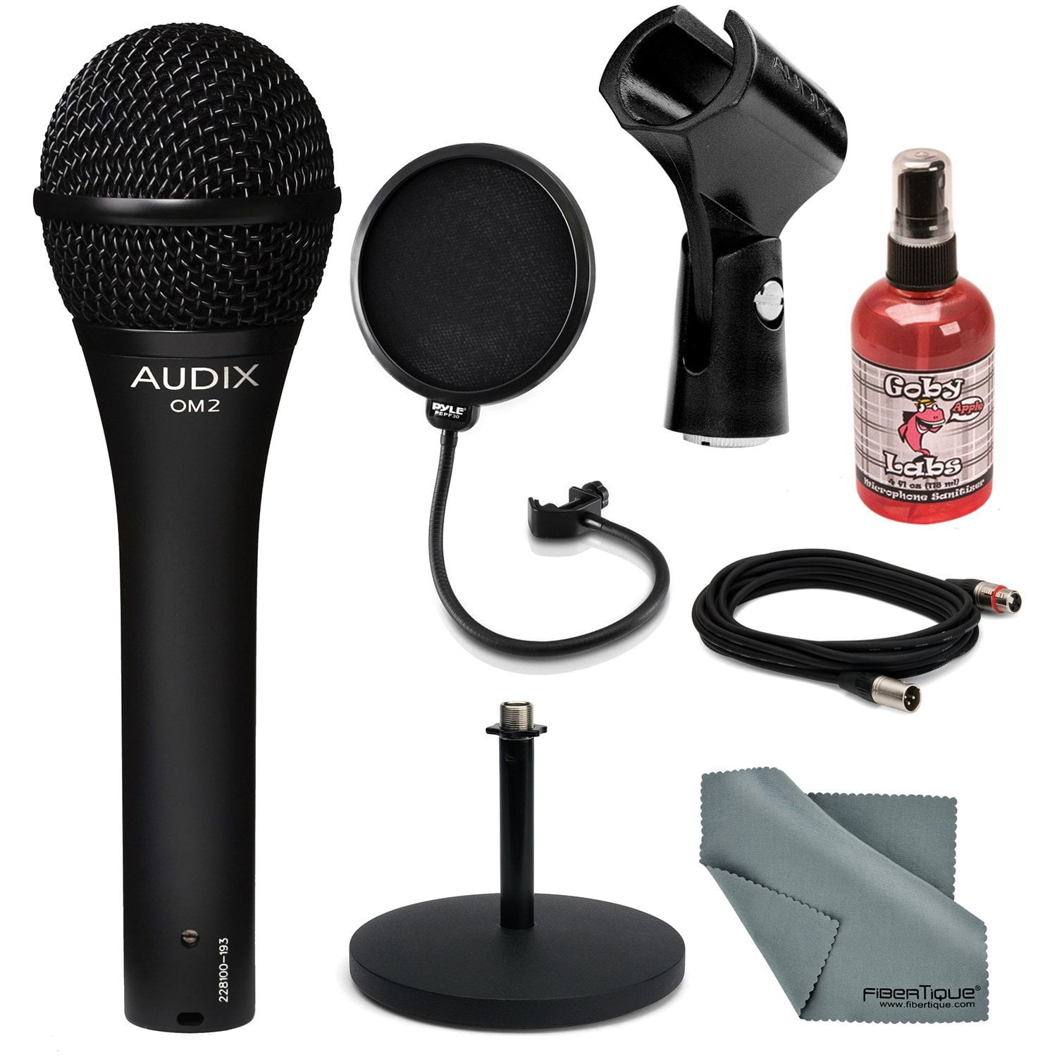 Audix OM2 Handheld Dynamic Microphone Deluxe Bundle with Mic Stand