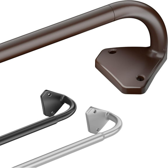 Bronze Curtain Rods for Windows 48 to 84 inch,Adjustable Blackout Drapery Rods for Bedroom,Outdoor,5/8 Inch Diameter Wrap Around Curtain Rod,No Rust