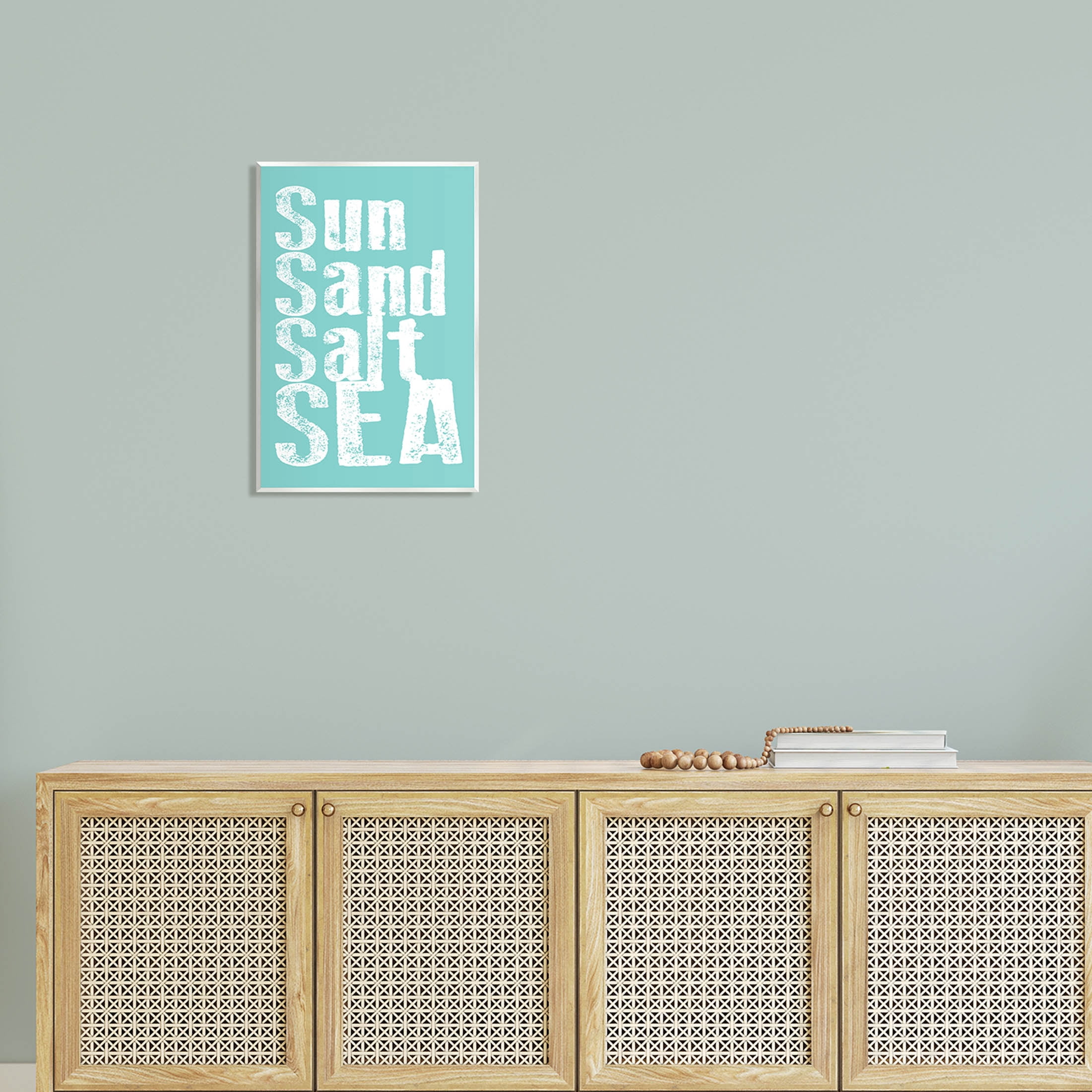 Stupell Industries Sun Sand Salt Sea Phrase Graphic Art Unframed Art Print Wall Art, Design by Alli Rogosich