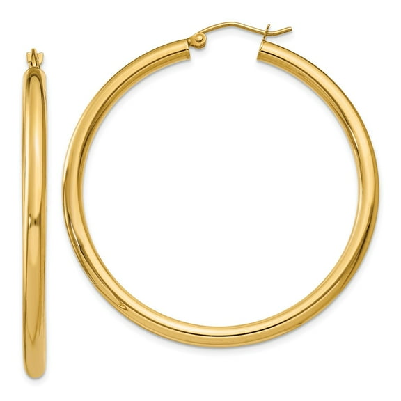 Primal Gold 14 Karat Yellow Gold 3mm Tube Hoop Earrings