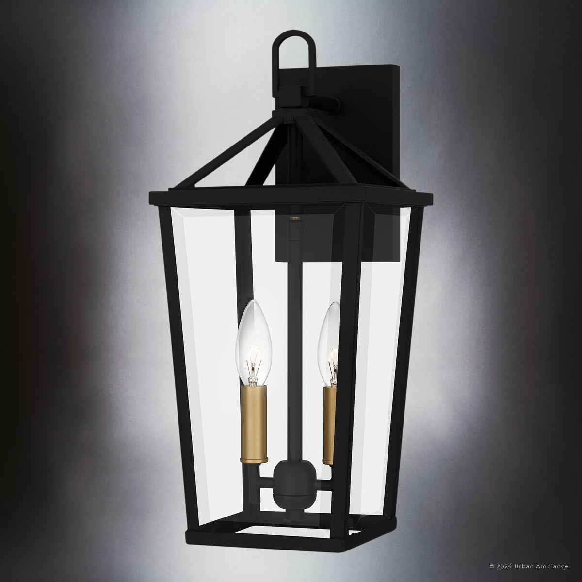 Luxury Urban Loft Wall Sconce, Small Size: 17.5''H x 7.5''W, with Mid Century Modern Style Elements, Matte Black Finish, UQL1962 from the Ulm Collection by Urban Ambiance