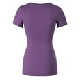 thumbnail image 4 of Made by Olivia Women's Basic Solid Multi Colors Fitted Short Sleeve T-Shirt [S-3XL], 4 of 6