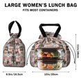 thumbnail image 5 of Pioneer Flower Floral Print Pattern Drawstring Lunch Bag Women - Drawstring Lunch Bag Insulated for Work Office - Stain-Resistant Large Lunchbags for Women with Multi-Pockets, 5 of 6