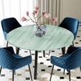 thumbnail image 5 of Elastic Fitted Round Tablecloth, Green Waterproof Stretch Table Cover for 55"-60" Tables, Modern Abstract Art Ombre Striped Washable Outdoor Tablecloths for Patio, Picnic, Camping, 5 of 9