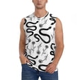thumbnail image 3 of Uemuo Hand Drawn Snake Pattern Men's Sleeveless T-Shirt,Muscle Athletic Tank Top, Moisture-wicking Quick-dry Breathable Classic Tee Top for Gym Run Outdoor Sports-Small, 3 of 8