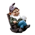 thumbnail image 2 of sunsanly Rocking Chair Gnome Figurine Resin Holding Coffee Dwarf Elf Statue Sculpture Indoor Outdoor Garden Patio Yard Lawn Decoration Ornament, 2 of 7