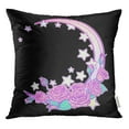 thumbnail image 1 of RYLABLUE Kawaii Composition Roses Étoiles et Croissant de Lune Festive Complexe Jeter Taie d'Oreiller Housse de Coussin, 1 of 1