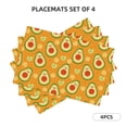 thumbnail image 2 of Placemats Set Of 4 / 6, Cute Avocado Orange Flower Placemats For Dining Table Indoor/Outdoors Heat Resistant Washable Placemats 18" X 12", 2 of 8