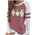 thumbnail image 1 of Hauts pour Femmes Manches Longues Mode Saint Patrick Imprimé Col Rond Manches Longues Hauts Décontractés, 1 of 5