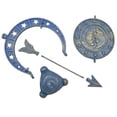 thumbnail image 2 of Decorative Moon & Stars Sundial - Blue & Gold Cast Iron - 16.75" Tall, 2 of 10