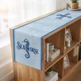 thumbnail image 6 of Navy Blue Seahorse Table Runner, Summer Coastal Bubbles Ocean Waves Washable Cotton Linen Table Runners 48 Inches Long, Dresser Scarf Runner for Nightstand/Coffee/End Tables 13''x48'', 6 of 9