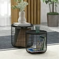 thumbnail image 6 of Set of 2 round steel coffee tables - Storage for stuffed animals and more, 6 of 6
