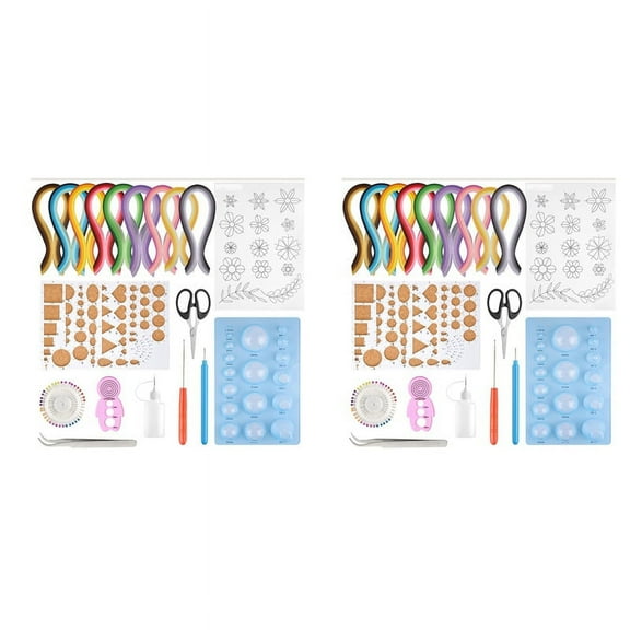 2X Paper Quilling Kits 9 Colors 1800 Strips Quilling Art Paper DIY Craft with Tools for Gift and Diy