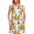 thumbnail image 1 of Fotbe Bird Sunflowers Vestido de Verano sin Mangas para Mujer – Vestido Midi Línea A, Estilo Camiseta Floral, Vestido Playero Casual y Fluido, 1 of 7