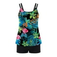 thumbnail image 4 of Tummy Control Swimsuits for Women 2 Piece Tankini Sets Strappy Back Blouson Swimsuit Flower Swimwear with Boyshorts Clearance Sale Items Cheapeast On Sale, 4 of 5