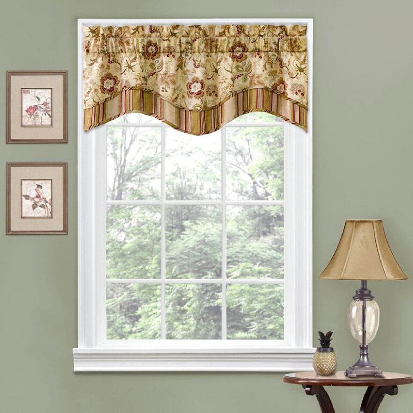 Traditions By Waverly Navarra Floral Window Curtain Valance
