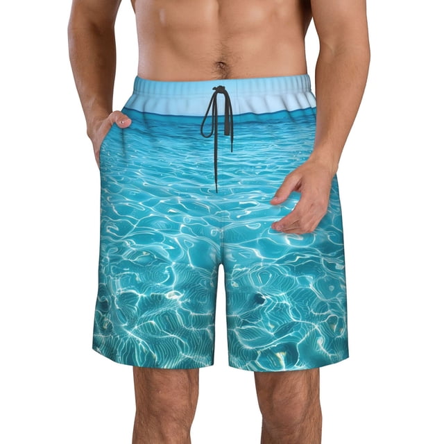 Fotbe Crystal Clear Ocean Waves Trajes de Baño Estampados para Hombre, Shorts de Verano de Secado Rápido, Ropa de Playa, Bañadores-XX-Large