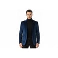thumbnail image 2 of Men's Velvet Sports Coat Grammy Amy Award By BASSIRI , LEONARDI J1042 Royal Blue, 2 of 4