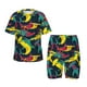 thumbnail image 1 of Fotbe Colorful Sharks Pijama Estampada de 2 Piezas para Niños – Ropa de Dormir de Manga Corta Cómoda para Niños y Niñas, Camiseta y Shorts de Algodón-Medium, 1 of 6