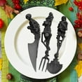 thumbnail image 3 of Halloween Skeleton Cutlery Set Metal Flatware Tableware, 3 of 9