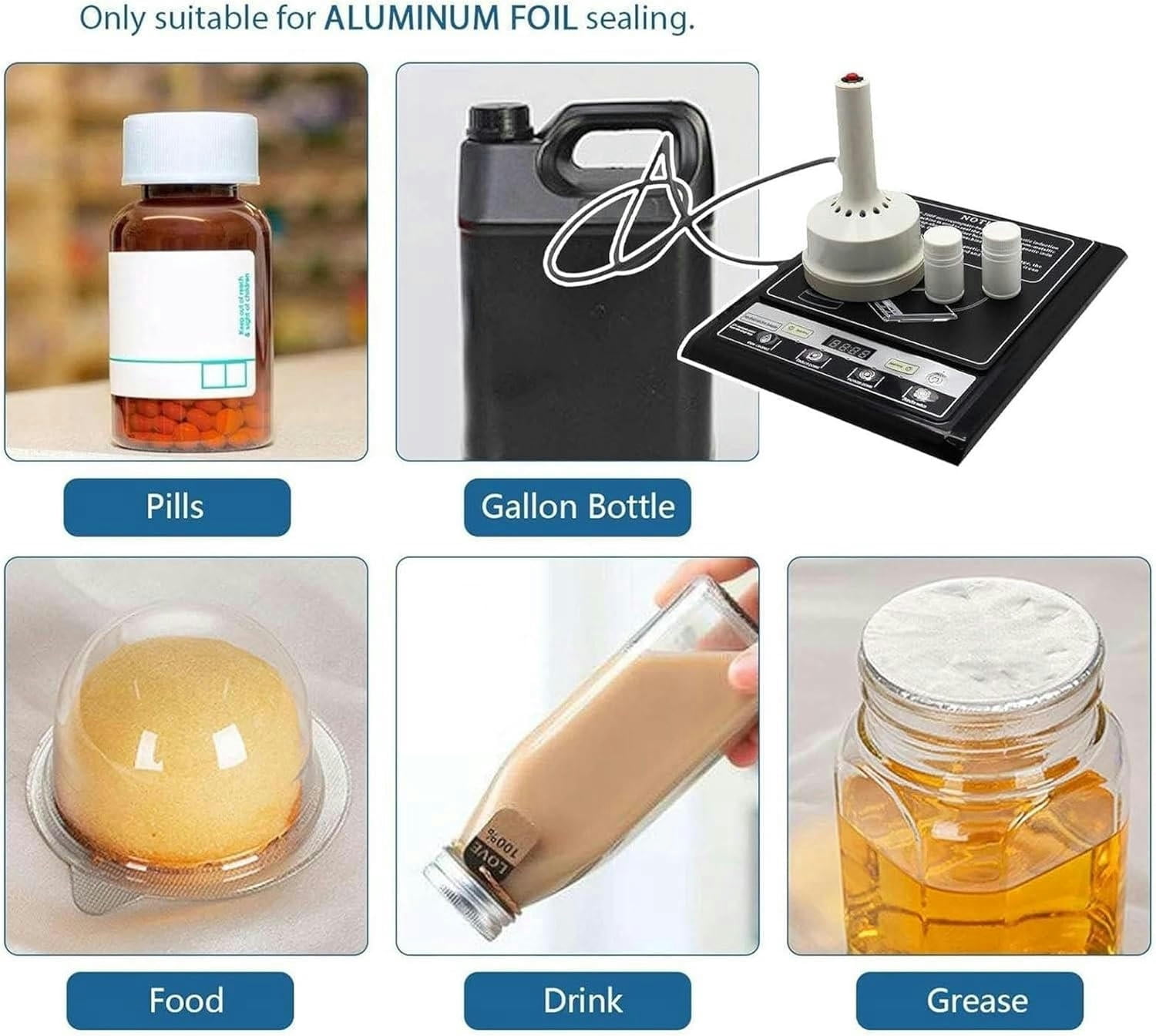 GXCZ Vacuum Sealers Handheld Electromagnetic Induction Sealer, Portable Manual Induction Sealing Machine with Counting Function, Suitable for Plastic Glass Bottles