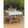 thumbnail image 4 of 52x70 Inch Outdoor Tablecloth with Umbrella Hole Zipper Rectangle Summer Lemon Rectangular Tablecloths Outside Waterproof Black Plaid Fruits Floral Botanical Patio Table Cloth Cover for Picnic Party, 4 of 8