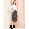 thumbnail image 2 of Unique Bargains Jupe Midi Décontractée à Imprimé Floral Évasée pour Femme, Noir, P, 2 of 7