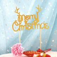 thumbnail image 2 of Gold Red Merry Christmas Party Cake Toppers Decoration For Xmas Decoration Supplies G8P9, 2 of 10