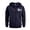 Navy, variant on Men's Flag Print Zip Up Hoodie with Arm Pocket, Casual Cardigan Style Sweatshirt, Large Size Fleece Jacket for Patriotic Events, Christmas, Outdoor Activities,Black,L