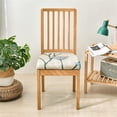 thumbnail image 2 of 4PCS Chair Seat Covers Printed Square Chair Cushion Cover Stretch Kitchen Dining Seat Slipcovers Removable Dining Room Upholstered Chair Seat Cushion Cover, 2 of 6