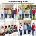 thumbnail image 4 of Girls Long Sleeve T Shirts Toddler 5 Pack Cotton Crew Neck Tops Kids Clothes For 3T-12, 4 of 6