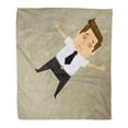 thumbnail image 1 of ASHLEIGH Flannel Throw Blanket Spider Man Businessman Trapped in Webs Cartoon Scary Panic Soft for Bed Sofa and Couch 50x60 Inches, 1 of 1