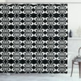 thumbnail image 1 of Abstract Shower Curtain, Psychedelic Torsion Design with Mirrored Pairs Op Art Symmetric Arrangement, Fabric Bathroom Set with Hooks, 69W X 70L Inches, Black and White, by Ambesonne, 1 of 3