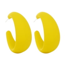 HUANLEDASH 1Pc Drop Earring Vibrant Color Non-Irritation Lightweight Exaggerated C-Shaped Dangle Earring Piercing Jewelry Accessories