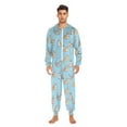 thumbnail image 6 of joogoo Cartoon Kangaroo Blue Unisex Adults Onesies Pajamas Jumpsuits L, 6 of 7