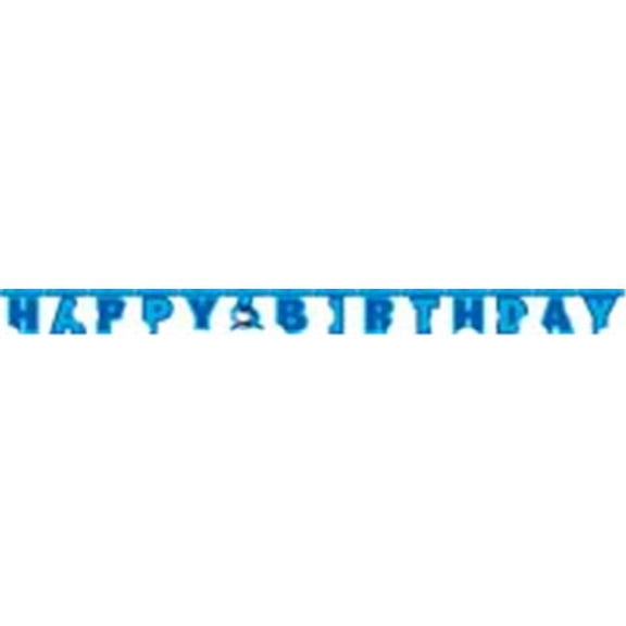 Shark Splash Jointed Happy Birthday 8-Foot Banner