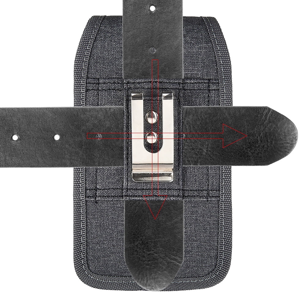 6.5-inch Vertical Universal Cell Phone Holster Pouch with Belt Clip and Card Slots