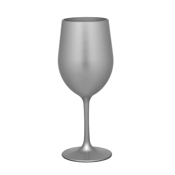 LeadingWare Metallic Silver Color Plastic Wine Glasses Set of 4 (12oz), Acrylic Red White Wine Glass