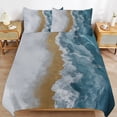 thumbnail image 3 of Ocean Gold Marble Art Duvet Cover Set Bedding Set Polyester Quilt Cover for Bedroom Decoration, 3 of 6