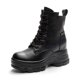 thumbnail image 3 of LYYMM Botas tipo Martins Botas para mujer 2023 Nuevas botas de cuero con forro polar de tiro alto para otoño/invierno, 3 of 5