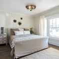 thumbnail image 3 of LNC 3-Light Flulsh Mount Light, Farmhouse Ceiling Light with Wood Accent&Seeded Glass, 3 of 7