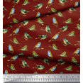 thumbnail image 2 of Soimoi Rayon Fabric Flycathcer Bird Printed Fabric 1 Yard 42 Inch Wide, 2 of 5