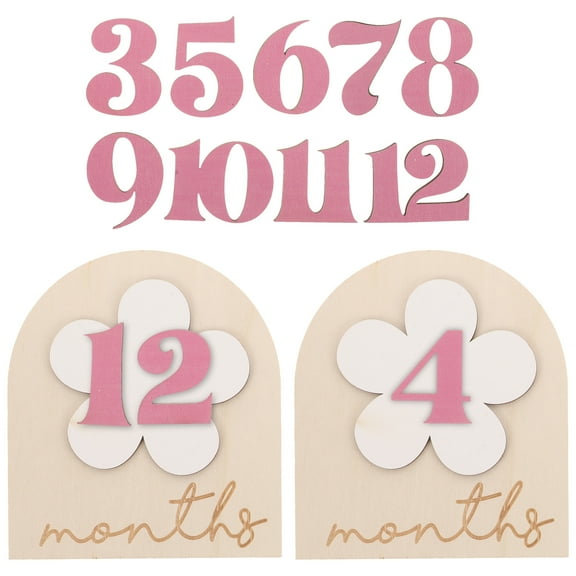 GOOHOCHY Newborn Month Sign Wood 1 Set 5.31X4.72X0.39in