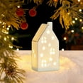 thumbnail image 5 of Ceramic Little House Ceramic Christmas Deer Snowman Old Man Luminous Scene Decoration Ornament 15x7cm for Holiday Tabletop Display 1Pcs【D】 Rkxzt, 5 of 9