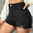 thumbnail image 4 of Youmylove Women's Denim Jean Shorts Ripped Distressed High Waisted Denim Shorts Summer Trendy Jorts Denim Shorts for Women Stretchy Short Jeans Stretchy Hot Short Pants, 4 of 9