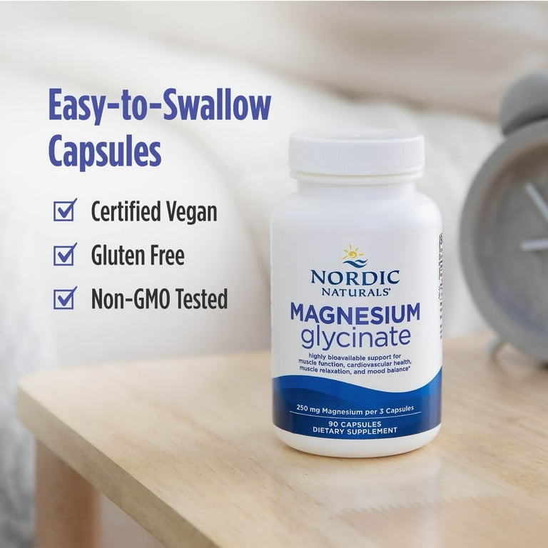 magnesium glycinate l carnitine – Nature's Bounty Some of the most important include promoting cardiovascular system health and supporting muscle function and bone health Nordic Naturals - Magnesium Glycinate