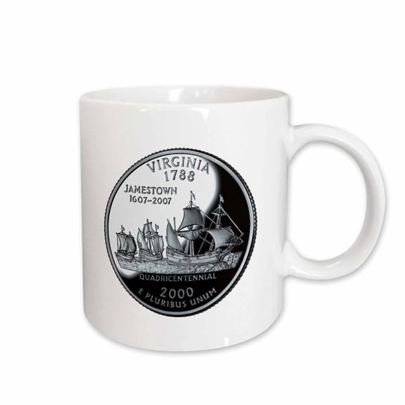 3drose, Virginia Collectible Quarter, 11oz Mug