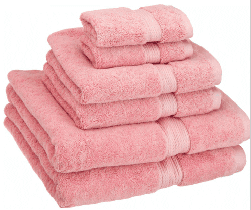 SPRINGFIELD LINEN 6 Pieces Set Towel Pink 2 BATH TOWEL, 2 HAND TOWEL AND 2 WASHCLOTHS
