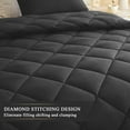 thumbnail image 3 of 120x128 Oversized King Comforter, Extra Large King Size Comforter Oversized, All Season Soft Lightweight Quilt Down Alternative Duvet Insert with 8 Corner Tabs(120x128, Black), 3 of 7