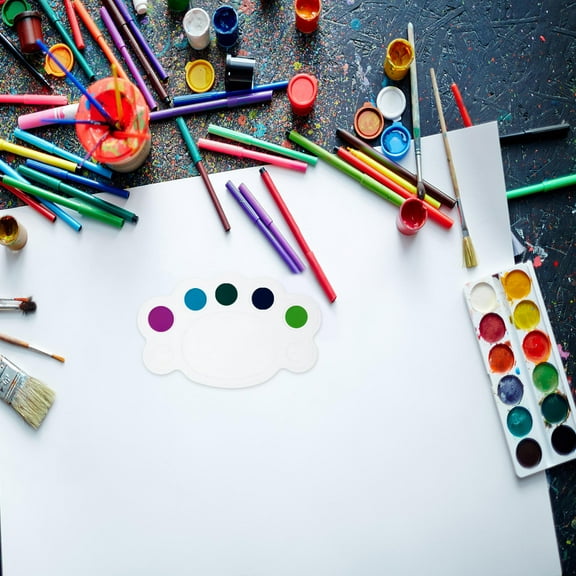 Milisten 50Pcs Foot Shaped Clear Paint Tray Palette for Watercolor and Acrylic Painting